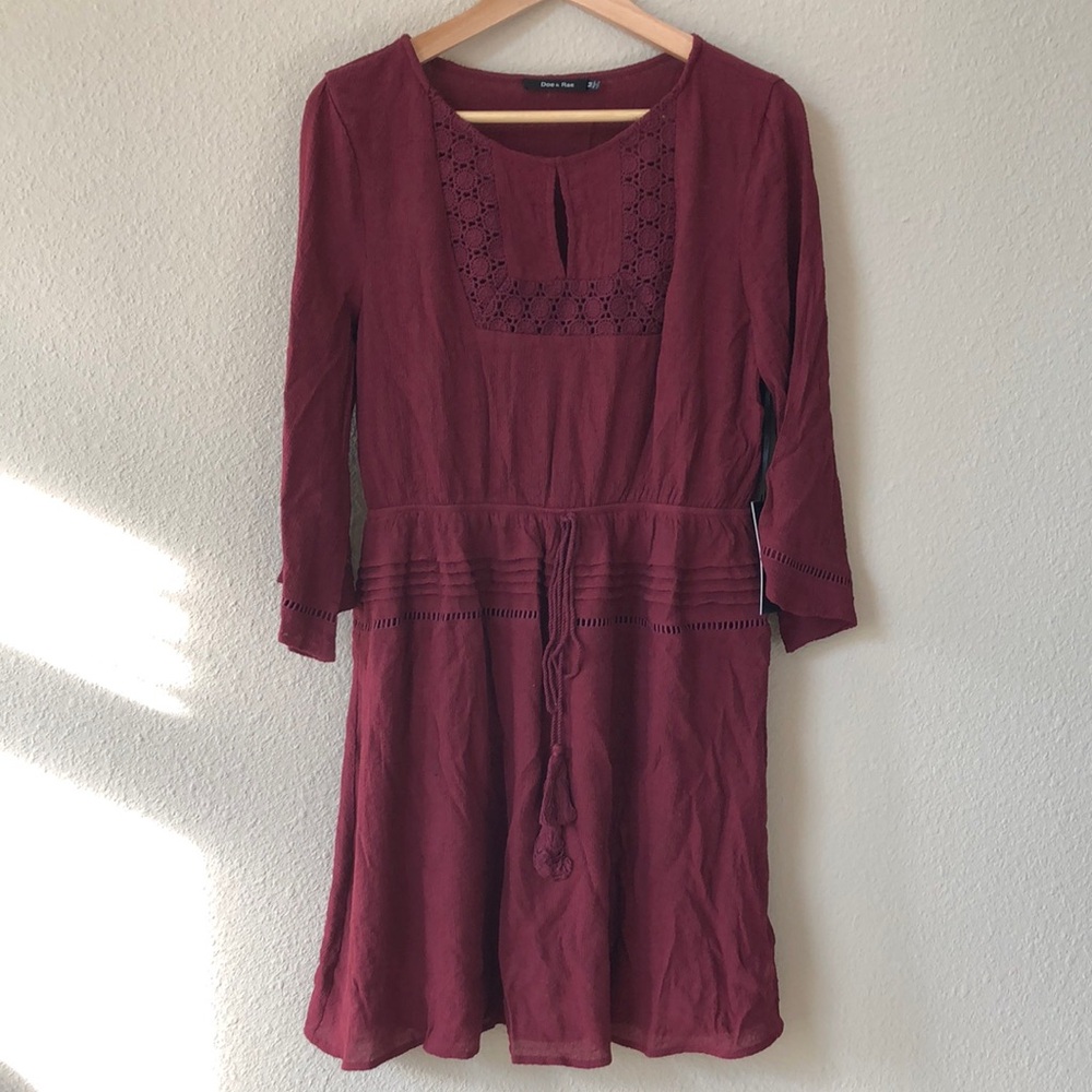 NWT ModCloth Doe & Rae Burgundy Dress Size M